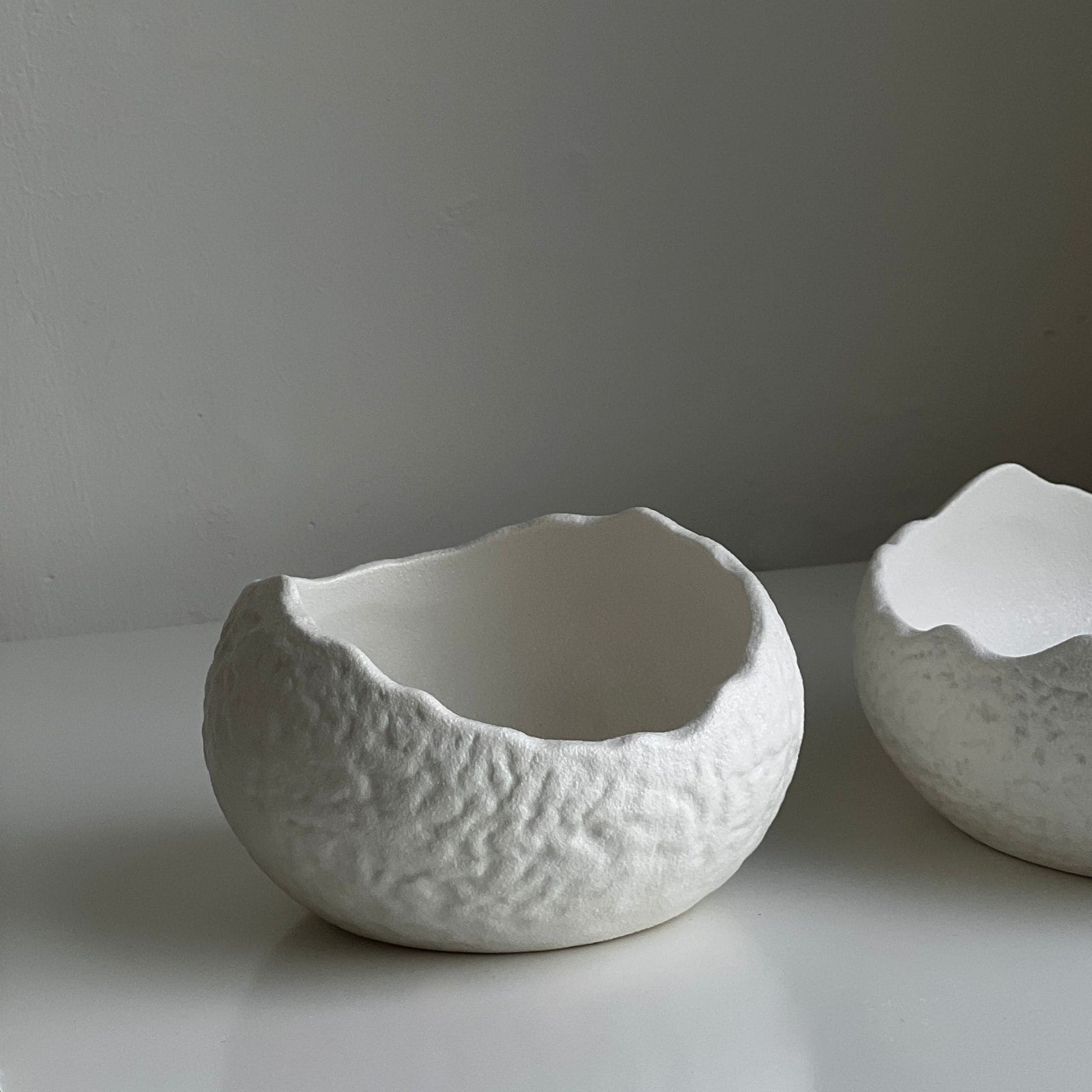FLAMMÉ Lumi Bowl ceramic candle dust vessel in white
